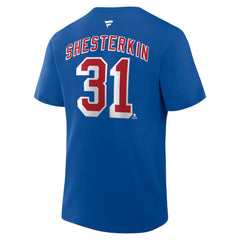Igor Shesterkin New York Rangers Fanatics Authentic Stack Name & Number T-Shirt