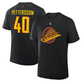 Elias Pettersson Vancouver Canucks Fanatics Authentic Stack Name & Number T-Shirt