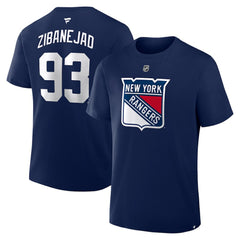 Mika Zibanejad New York Rangers Fanatics Authentic Stack Name & Number T-Shirt