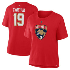 Matthew Tkachuk Florida Panthers Fanatics Women's Authentic Stack Name & Number T-Shirt