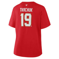 Matthew Tkachuk Florida Panthers Fanatics Women's Authentic Stack Name & Number T-Shirt