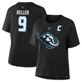 Clayton Keller Utah Mammoth Fanatics Women's Authentic Stack Name & Number T-Shirt