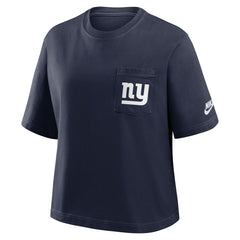 NFL New York Giants Women's Rewind Pocket Boxy T-Shirt