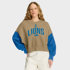 NFL Detroit Lions Women's Oversized Rewind Pullover Sweatshirt