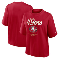 NFL San Francisco 49ers Women's Essential Script Relaxed Boxy T-Shirt