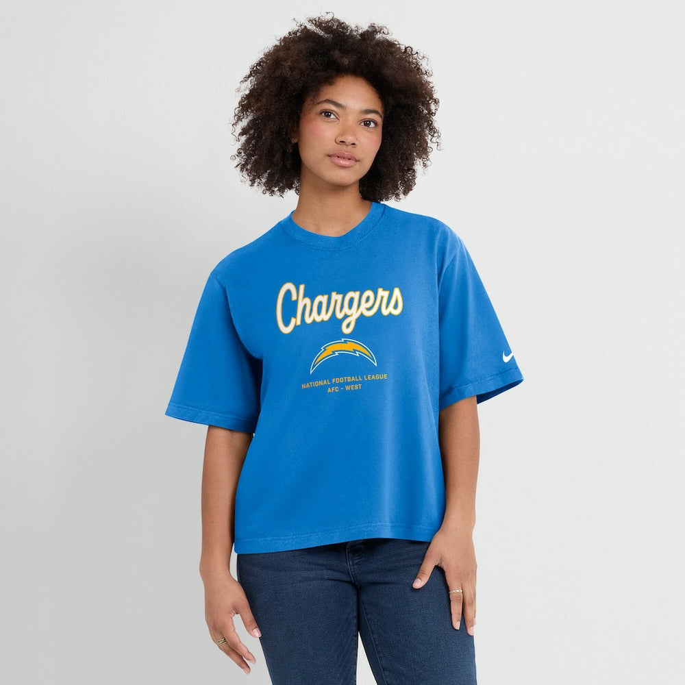 NFL Los Angeles Chargers Women's Essential Script Relaxed Boxy T-Shirt