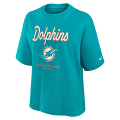 NFL Miami Dolphins Women's Essential Script Relaxed Boxy T-Shirt