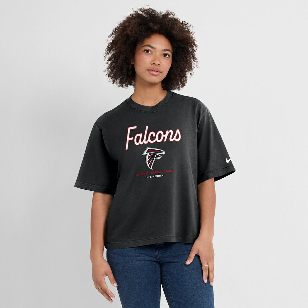 NFL Atlanta Falcons Women's Essential Script Relaxed Boxy T-Shirt