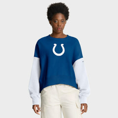NFL Indianapolis Colts Women's Oversized Color-Block Pullover Sweatshirt