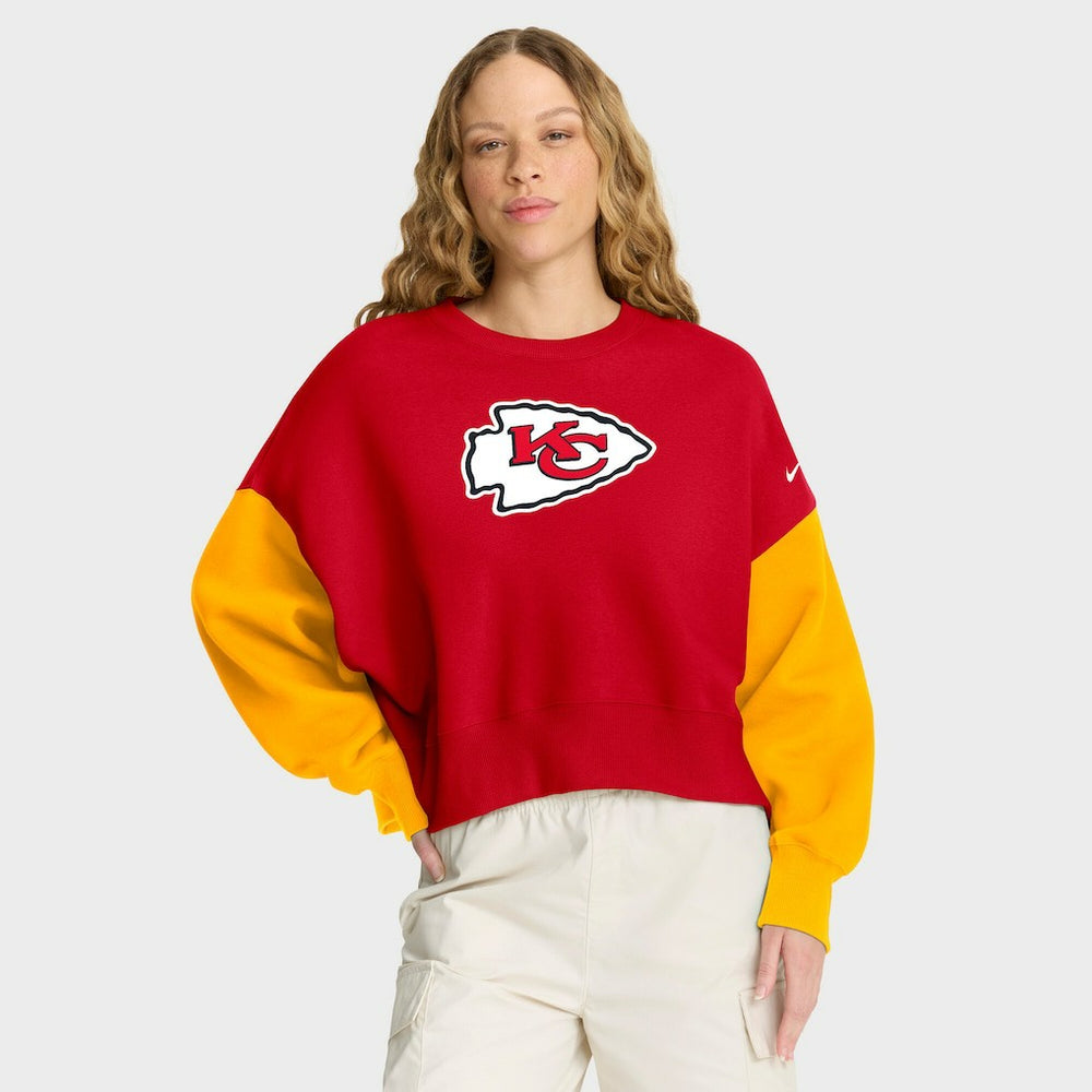 NFL Kansas City Chiefs Women's Oversized Color-Block Pullover Sweatshirt