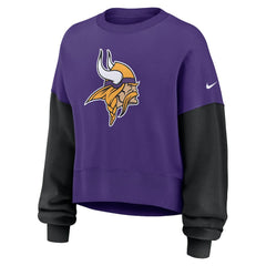 NFL Minnesota Vikings Women's Oversized Color-Block Pullover Sweatshirt