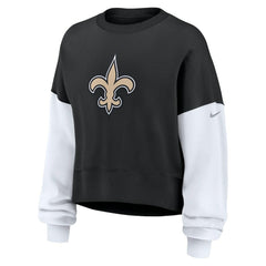 NFL New Orleans Saints Women's Oversized Color-Block Pullover Sweatshirt