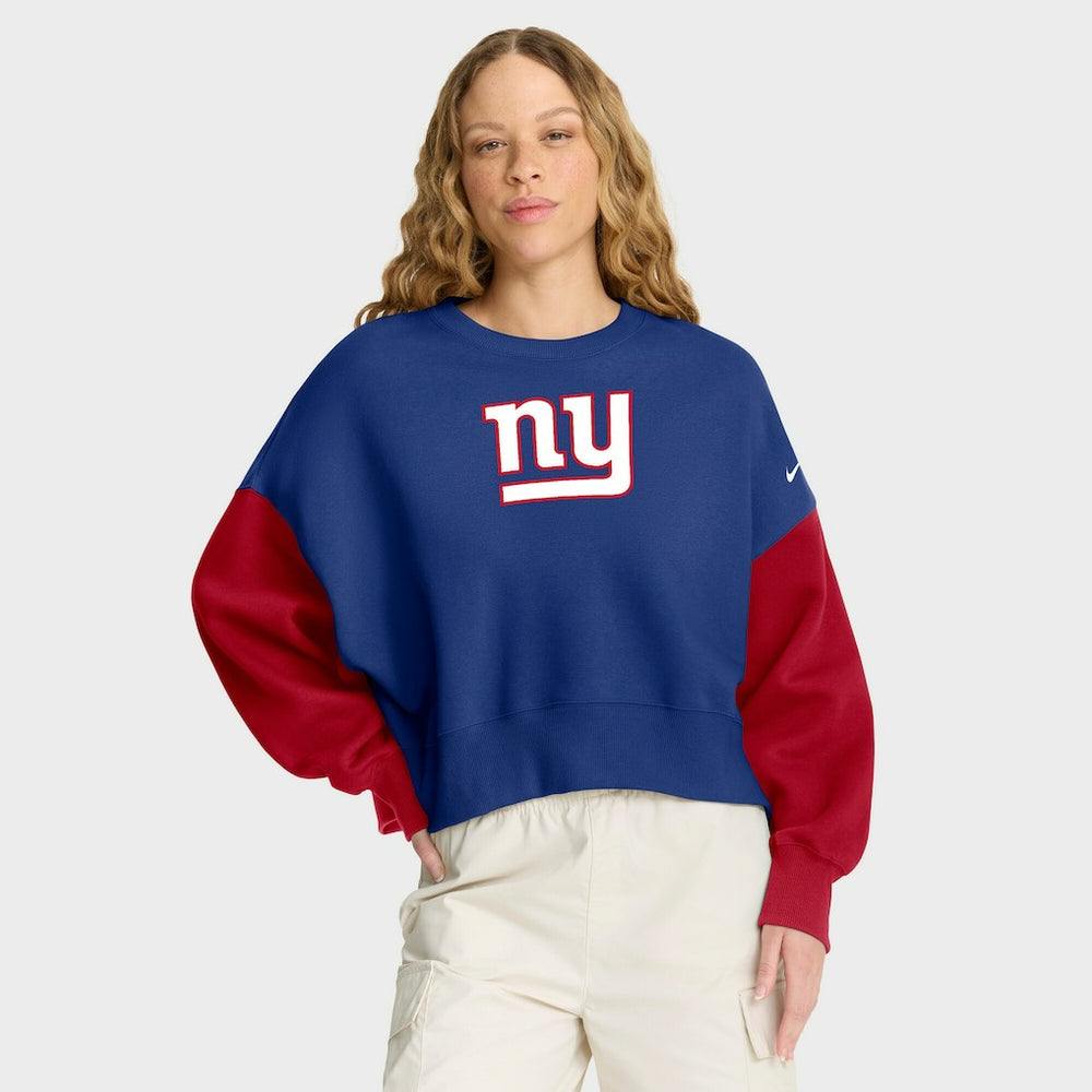 NFL New York Giants Women's Oversized Color-Block Pullover Sweatshirt