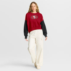 NFL San Francisco 49ers Women's Oversized Color-Block Pullover Sweatshirt