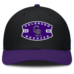 Colorado Rockies Cutoff Adjustable Trucker Hat - Black/Purple