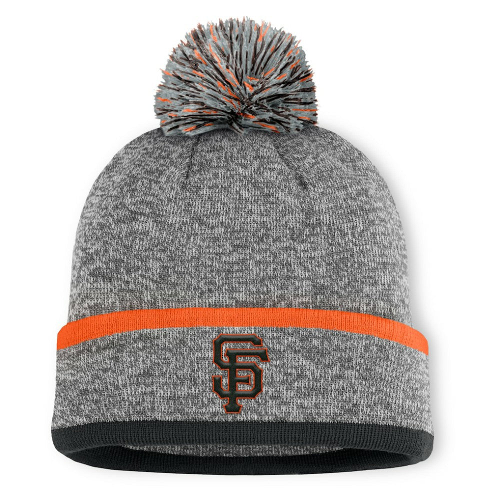 San Francisco Giants Backstop Cuffed Knit Hat with Pom - Heather Gray