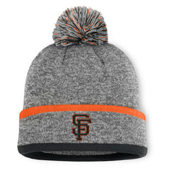 San Francisco Giants Backstop Cuffed Knit Hat with Pom - Heather Gray