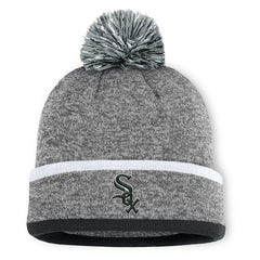 Chicago White Sox Backstop Cuffed Knit Hat with Pom - Heather Gray