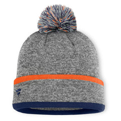 Detroit Tigers Backstop Cuffed Knit Hat with Pom - Heather Gray