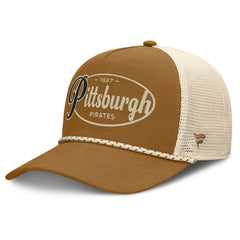 Pittsburgh Pirates A-Frame Trucker Adjustable Hat - Brown