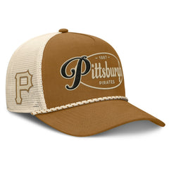 Pittsburgh Pirates A-Frame Trucker Adjustable Hat - Brown
