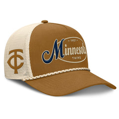 Minnesota Twins A-Frame Trucker Adjustable Hat - Brown