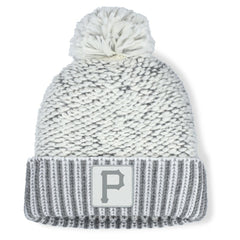 Pittsburgh Pirates Women's Hangtime Cuffed Knit with Pom - Heather Gray