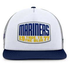 Seattle Mariners Cranked Foam Front Patch Trucker Adjustable Hat - Gray/White