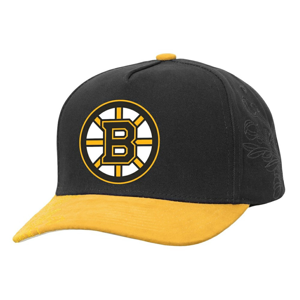 Boston Bruins Mitchell & Ness May Flowers Pro Crown Adjustable Hat