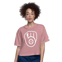 Milwaukee Brewers Starter Women's Play the Ball Boxy Cropped T-Shirt - Pink