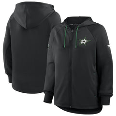 Dallas Stars Fanatics Women's Authentic Pro Rink Raglan Full-Zip Hoodie