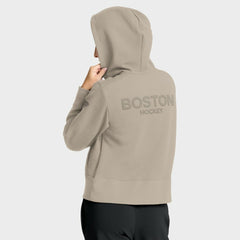 Boston Bruins Fanatics Women's Authentic Pro Road Tri-Blend Quarter-Zip Hoodie