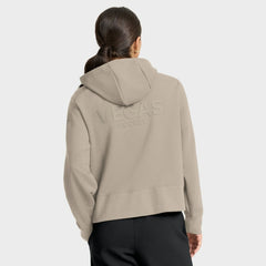 Vegas Golden Knights Fanatics Women's Authentic Pro Road Tri-Blend Quarter-Zip Hoodie