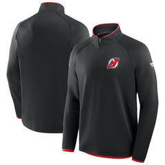 New Jersey Devils Fanatics Authentic Pro Rink Raglan Quarter-Zip Pullover