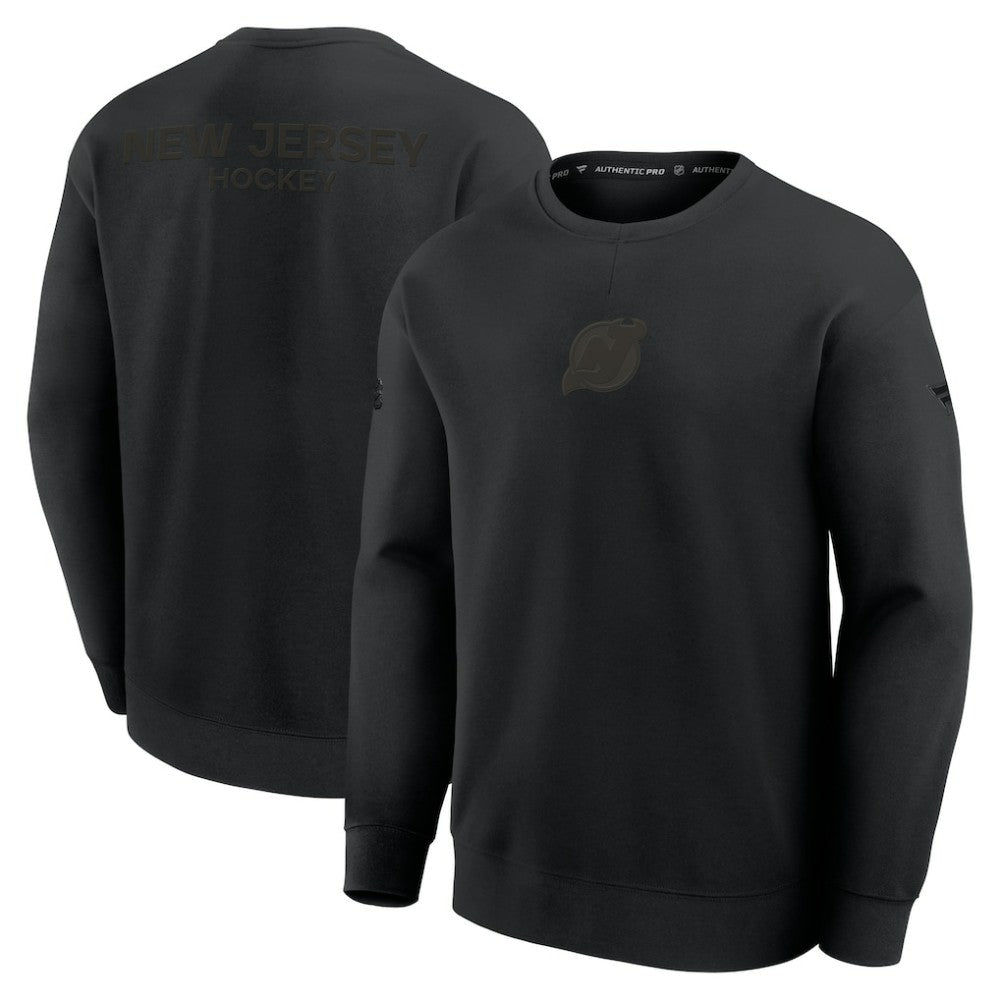 New Jersey Devils Fanatics Authentic Pro Road Tri-Blend Sweatshirt