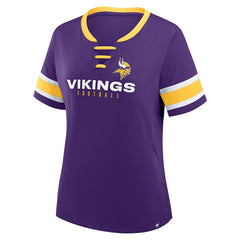 NFL Minnesota Vikings Women's Redzone Draw Play Athena Lace-Up T-Shirt