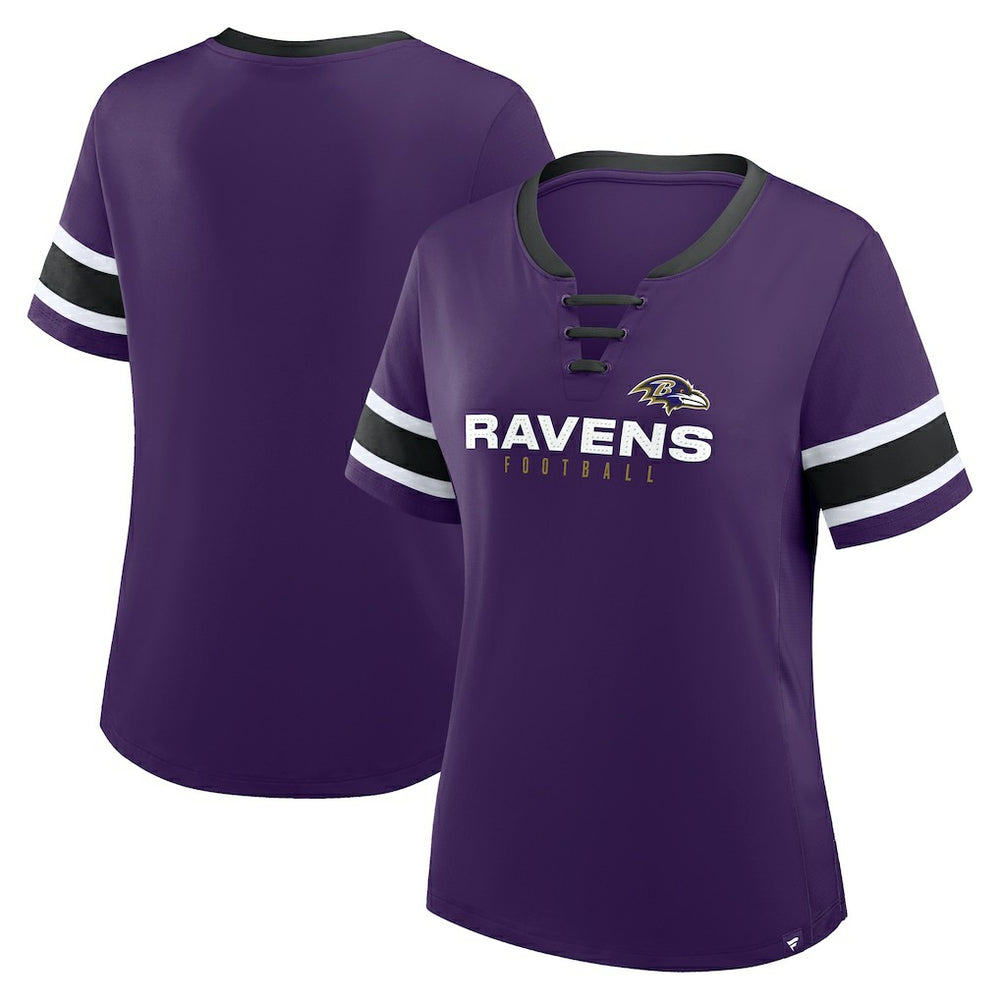 NFL Baltimore Ravens Women's Redzone Draw Play Athena Lace-Up T-Shirt