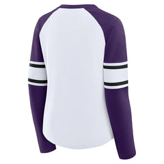 NFL Baltimore Ravens Women's Redzone Blitz Package Raglan Lace-Up V-Neck Long Sleeve T-Shirt