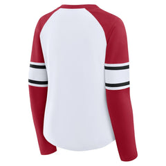 NFL San Francisco 49ers Women's Redzone Blitz Package Raglan Lace-Up V-Neck Long Sleeve T-Shirt