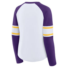 NFL Minnesota Vikings Women's Redzone Blitz Package Raglan Lace-Up V-Neck Long Sleeve T-Shirt