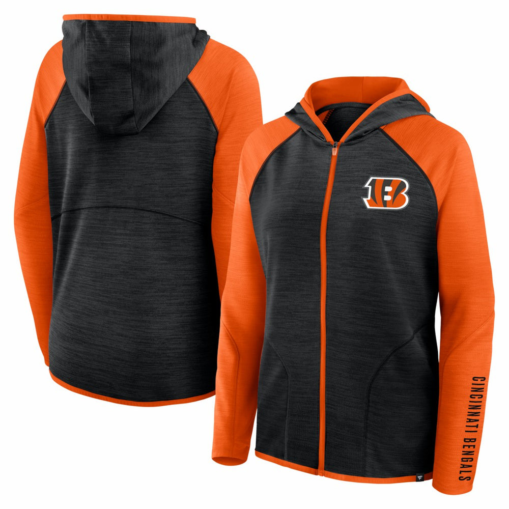 NFL Cincinnati Bengals Women's Redzone End Around Pass Raglan Full-Zip Hoodie