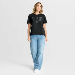 NFL Green Bay Packers Women's Blackout Kneel Down Legacy T-Shirt