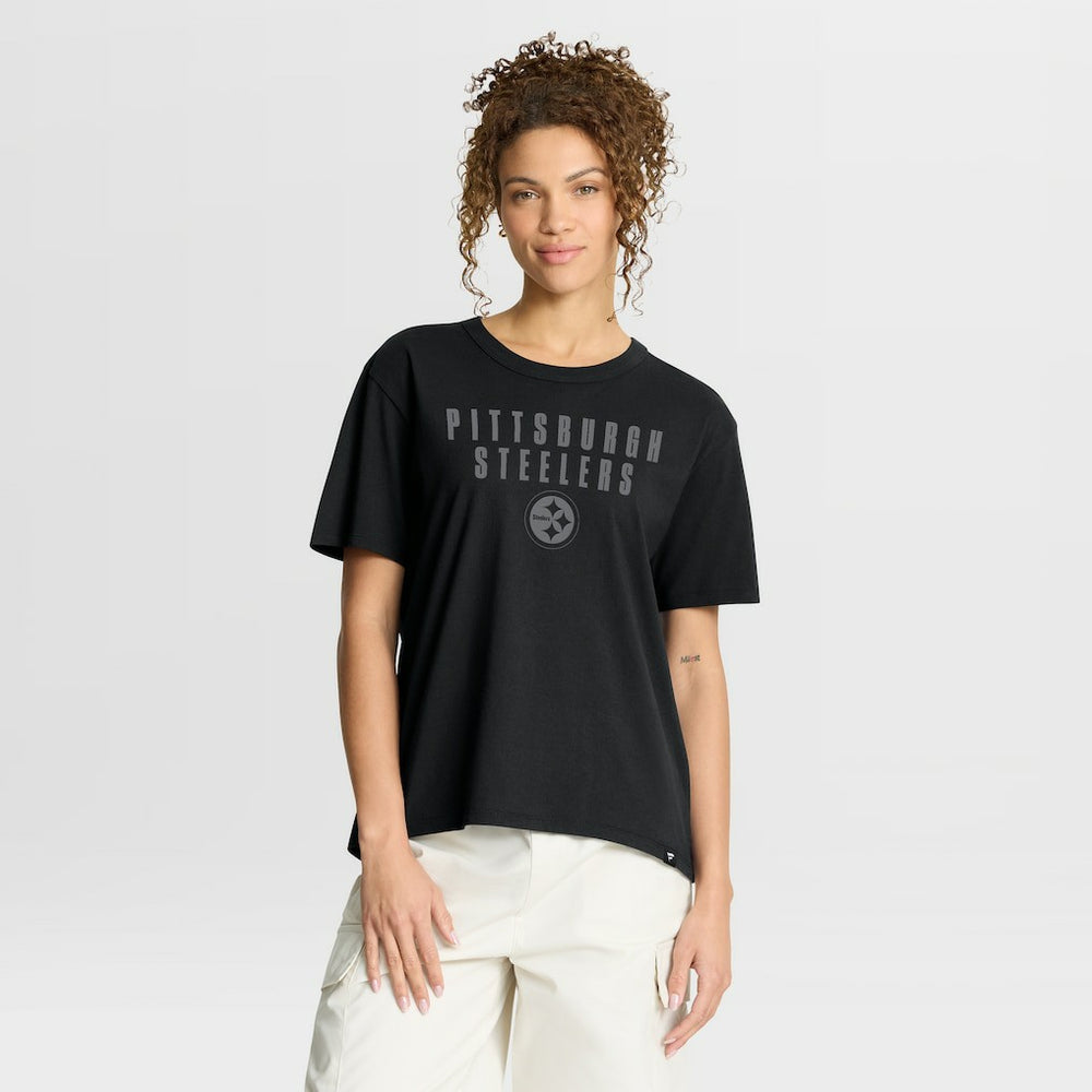 NFL Pittsburgh Steelers Women's Blackout Kneel Down Legacy T-Shirt