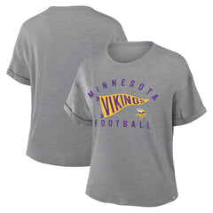 NFL Minnesota Vikings Women's Pennant Wave Tribute Tri-Blend Boxy T-Shirt