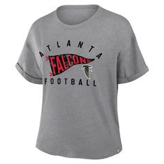 NFL Atlanta Falcons Women's Pennant Wave Tribute Tri-Blend Boxy T-Shirt