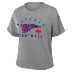 NFL Buffalo Bills Women's Pennant Wave Tribute Tri-Blend Boxy T-Shirt