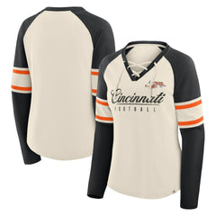 NFL Cincinnati Bengals Women's Hometown Gridiron Hero Raglan Lace-Up V-Neck Long Sleeve T-Shirt