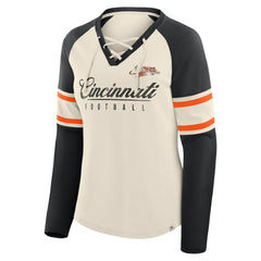 NFL Cincinnati Bengals Women's Hometown Gridiron Hero Raglan Lace-Up V-Neck Long Sleeve T-Shirt