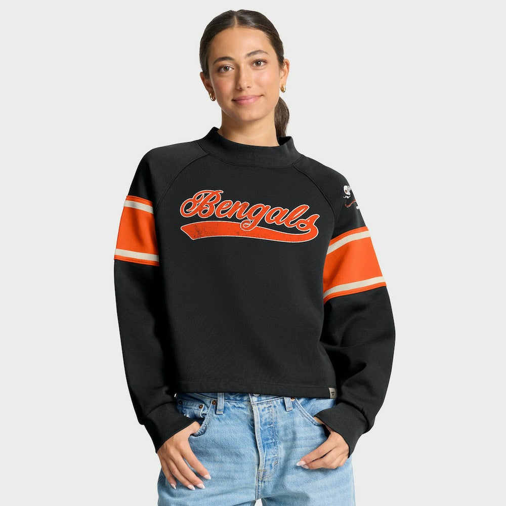 NFL Cincinnati Bengals Oversized Hometown Toss Sweep Mock Neck Pullover