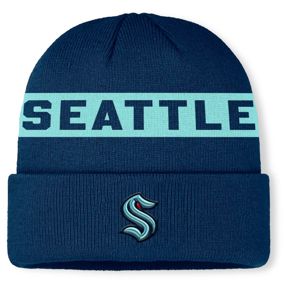 Seattle Kraken Fanatics Authentic Pro Rink Cuffed Knit Hat
